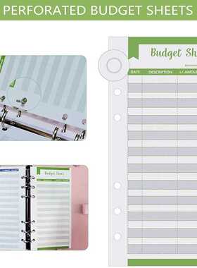 Office Supplies A6 Binder Expense Tracker Sheets 6 Holes Cas