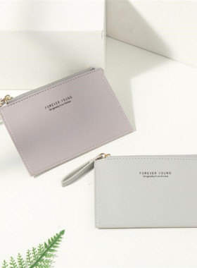 New Women Wallets Zipper PU Leather Coin Purse Mini Key Chai