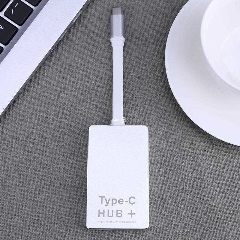 6 in 1 Type-C 3.1 to 2 USB3.0 Hub+ SD/TF Card Reader w/ 4K H - 图1