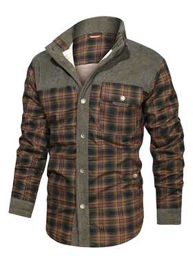 QSuper Men's Warm Jacket Fleece Thick Army Coat Autumn Winte