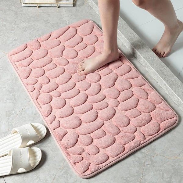 Home Bathroom Mat Non-slip Pebble Carpets Absorbent - 图1