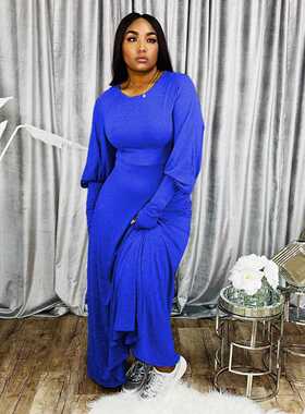 S-4xl Large size women loose fashion long dress大码长连衣裙