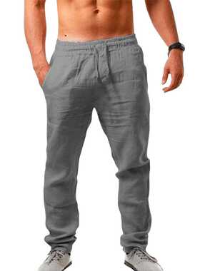 2021 Men Cotton Linen Pants Male Summer quick-dry Breathable