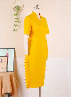 High waist plus size women's African professional dress女裙