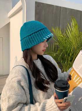 Thick Cashmere Knitted Hat Women's Warm Woolen Fisherman Hat