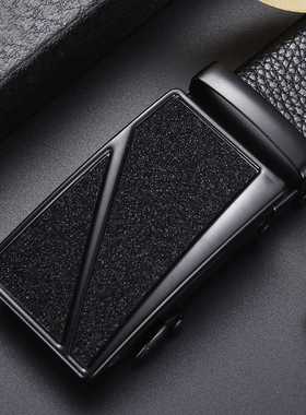 Men's Belt Cow Leather business Automatic Buckle Black Genui