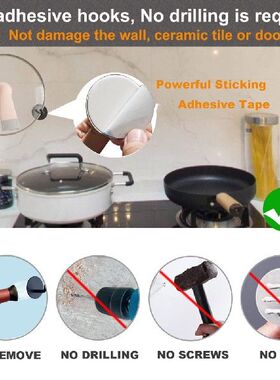 New Wall Hooks Adhesive Towel Hooks Waterproof Oilproof 04