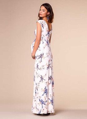 Floral Maternity Dresses Women Maternity Long Dress