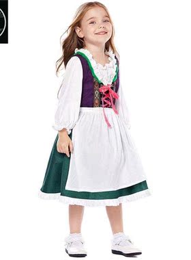 Halloween beer costume Bavarian skirt parent-child green