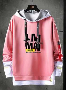 Contrast Color Sreetwear Hoodies Men Brand ops Black White S