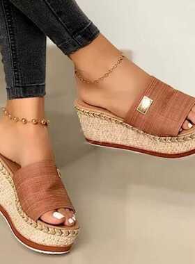 Summer Women Wedge Sandals Platform Flip Flops Soft Comforta
