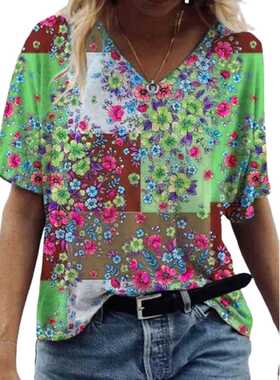 5XL Oversized D Abstract Print Women T Shirt Casual Loose S