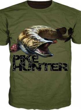 Men's Women's 3D Fish Pattern T-shirt Printing my Green Br