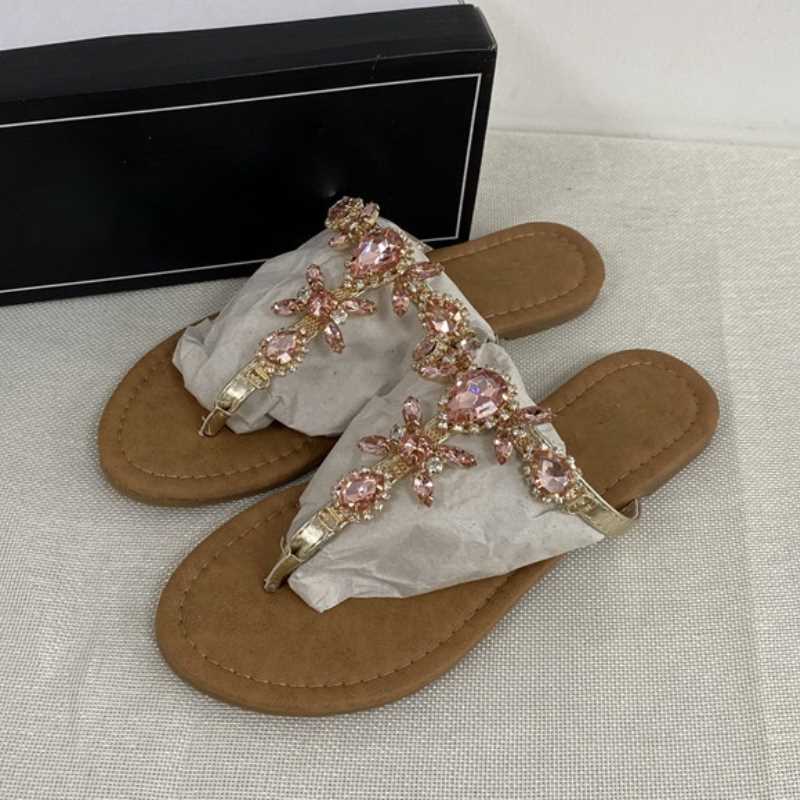 2022 ndy Summer Women's Shoes Large Size Beautiful Crystal S - 图2