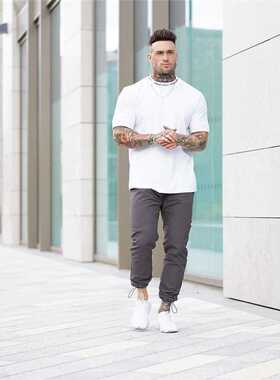 Gyms T-shirt Men Short sleeve Cotton T-shirt Casual Slim t s
