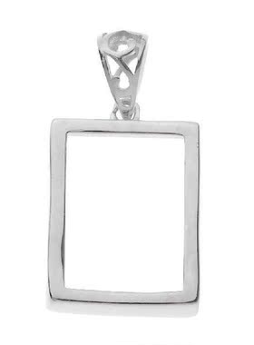 Sterling Silver Rectangular White Cabochon Hanging