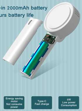 Mini Portable Fan Handheld Desktop 1200mAh Chargeable Ventil