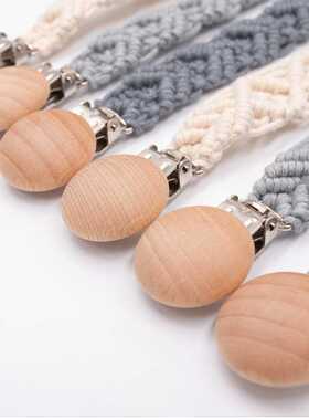 Vintage Simple Crochet Pacifier Clip Baby Cotton Tassel Paci
