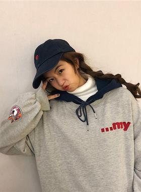 Hoodie and fleece women's loose Korean cartoon printed sweat