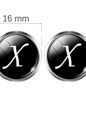 Men's A-Z Alphabet Cufflinks Black Color Letter Gentleman Sh