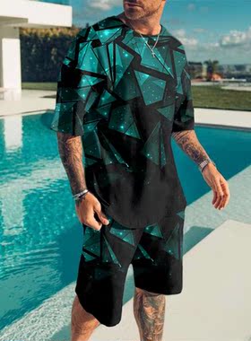 2022 New Men’s Sets 3D Tracksuit Summer Fashion Clothe
