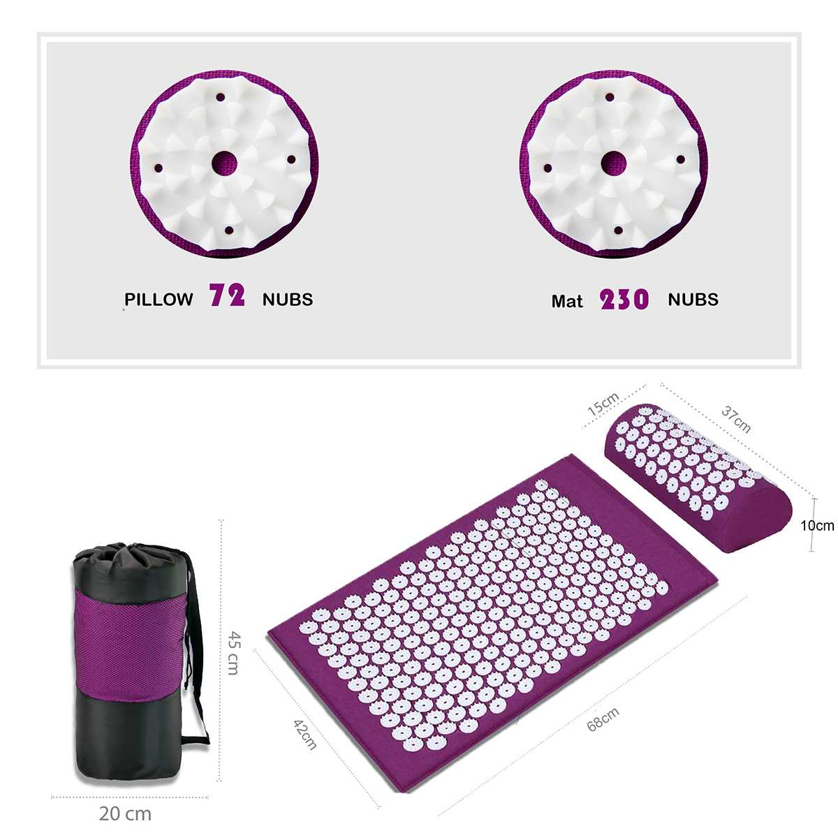 Acupressure Mat Massage Relieve Sress Back Body Pain Spike C - 图1