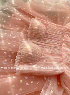 Spaghetti Straps Sweetheart PleatsTulle /4 Sleeve Knee-Leng
