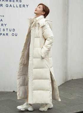 X-long Women's Down Parka Female Coat Loose Hooded Long Wint