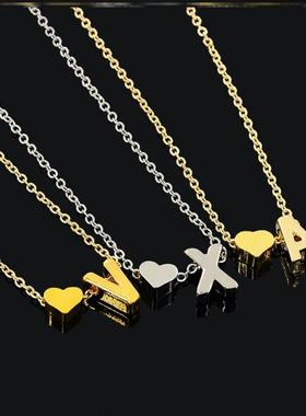 fashion jewelry necklace letter short women chain heart