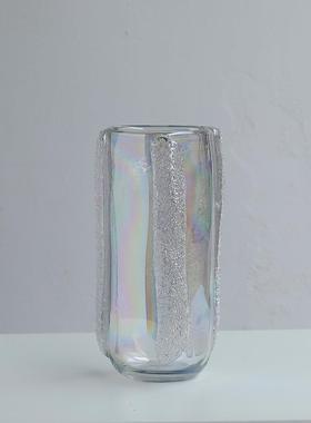 简约轻奢渐变透明琉璃加厚玻璃花瓶客厅电视柜插花软装样板房摆件