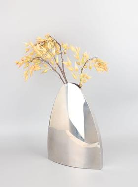 现代简约金属不锈钢花器轻奢摆件售楼处样板间家居客厅桌面工艺品