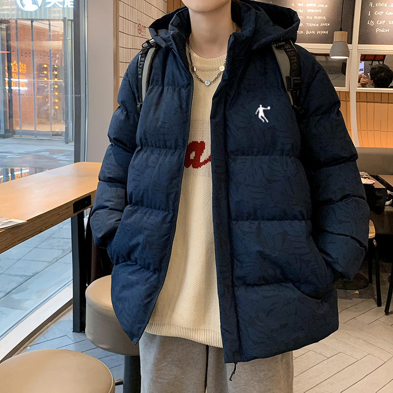 冬季新加厚痞帅港风高级范学生迷彩连帽棉袄外套男-第2张图片-提都小院
