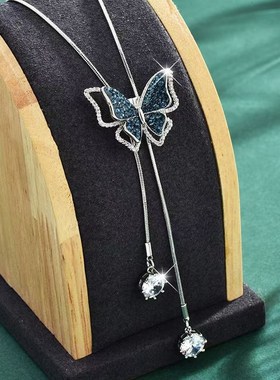 毛衣项炼长款配饰秋冬高级感气质流苏珍珠颈炼百搭装饰品搭配神器