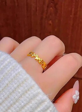 小马铜钱戒指高级感精致复古时尚百搭个性戒指