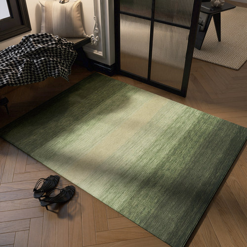 美式复古绿色入户门地垫玄关进门踩脚垫地毯耐脏脚垫轻奢防滑垫子 - 图0