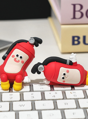 【消消火灭火器】创意趴趴卡通办公室可爱萌粒电脑屏幕桌面小摆件