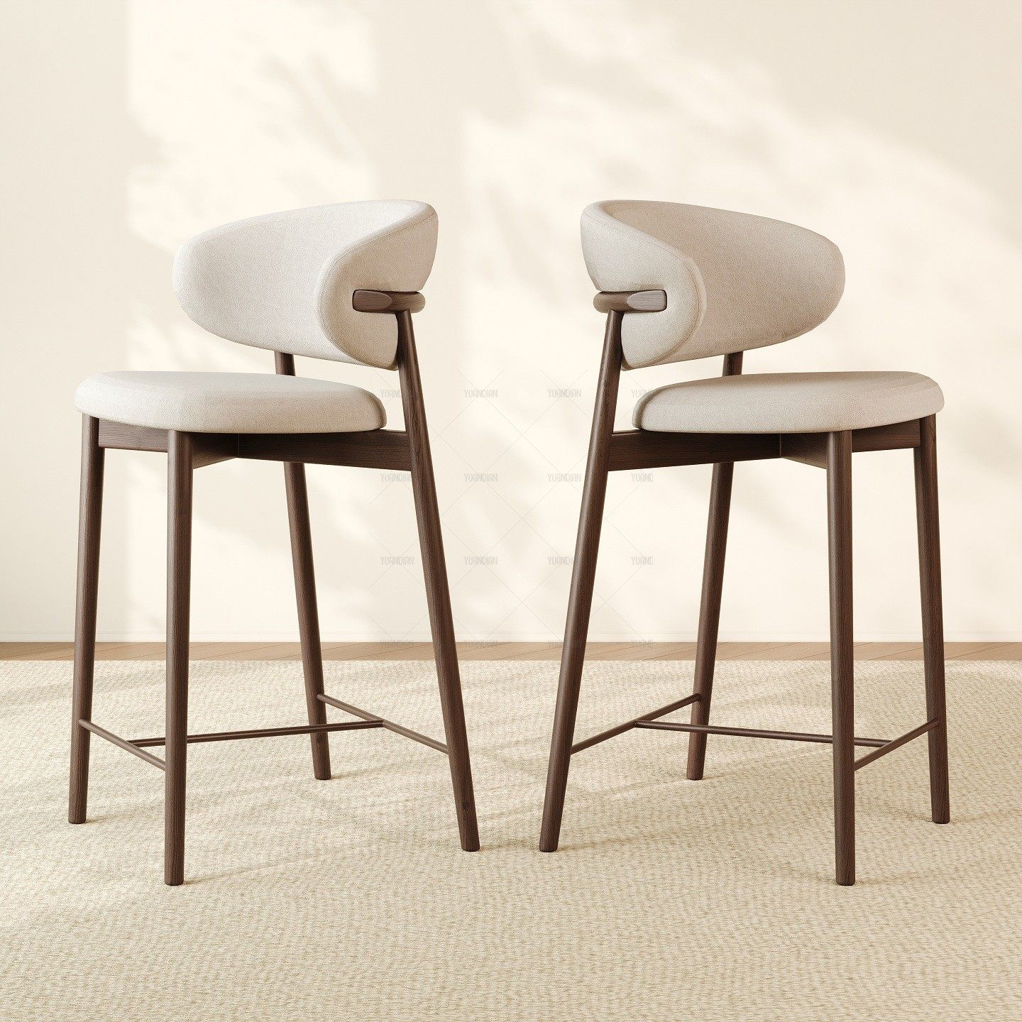 实木高脚凳吧台椅家用白蜡木中古风酒吧椅高脚椅子现代简约餐椅,淘宝优惠券,粉丝福利购,淘宝优惠卷