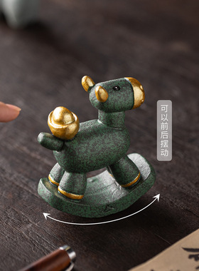 摇摇马生肖马茶宠摆件新年礼物