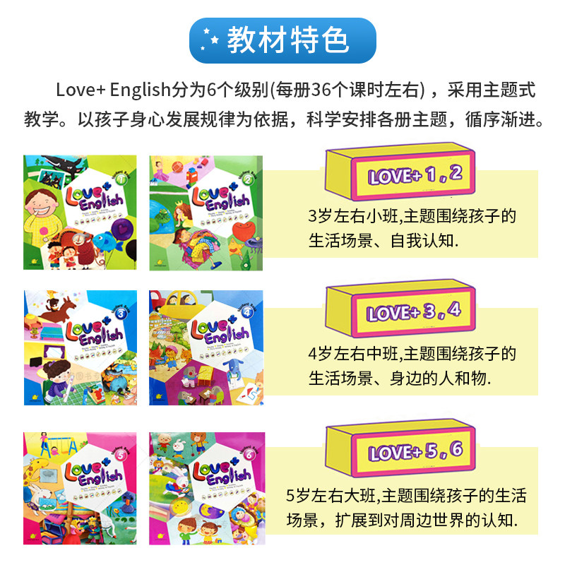 新版点读版love+english 3级别 中班上册 幼儿园英语启蒙入门教材含APP 爱加美语3-6岁幼儿启蒙 台湾东西love english培训机构教材