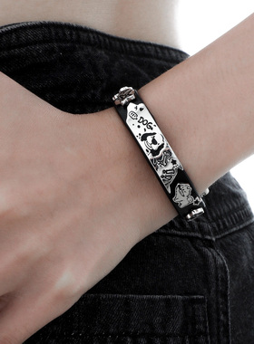 快乐小狗手镯2025新款小众涂鸦设计高级甜酷手环手链手饰礼物