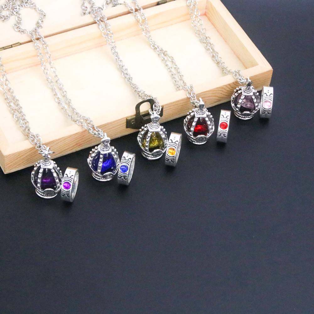 Animation Peripheral Magical Girl Madoka Soul Gem Necklace Spirit Core Ring Set Two-dimensional COS Accessories