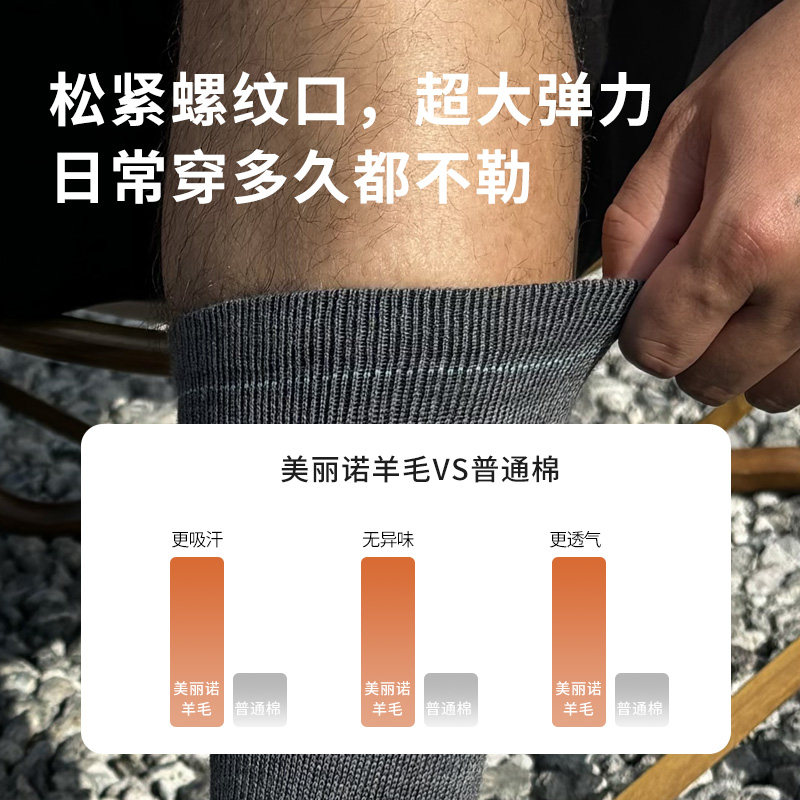 户外休闲徒步登山美利奴羊毛袜骑行运动袜抑菌除臭减震速干长筒袜,淘宝优惠券,粉丝福利购,淘宝优惠卷
