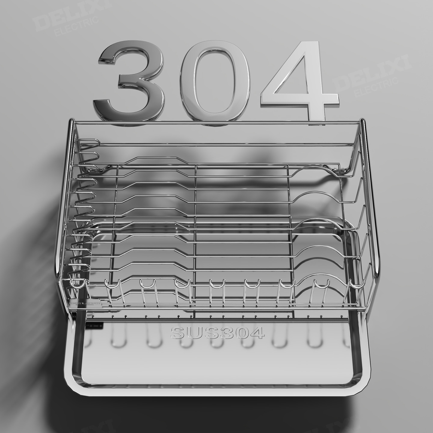 德力西厨房置物架碗碟收纳沥水碗盘架304不锈钢碗架放碗筷沥水篮 - 图3