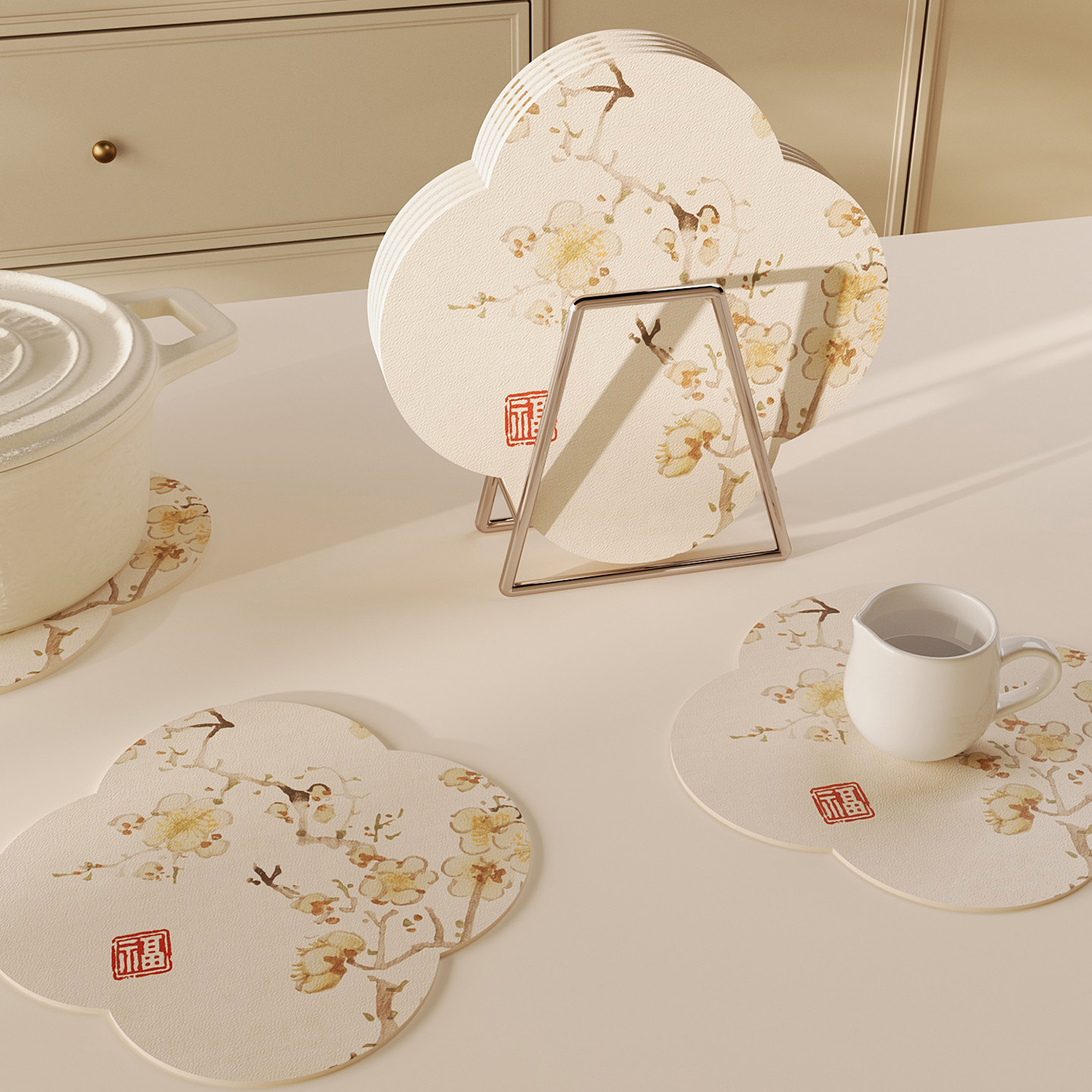 硅藻泥新中式杯垫异形吸水餐垫防烫耐高温沥水垫碗盘垫桌面保护垫,淘宝优惠券,粉丝福利购,淘宝优惠卷