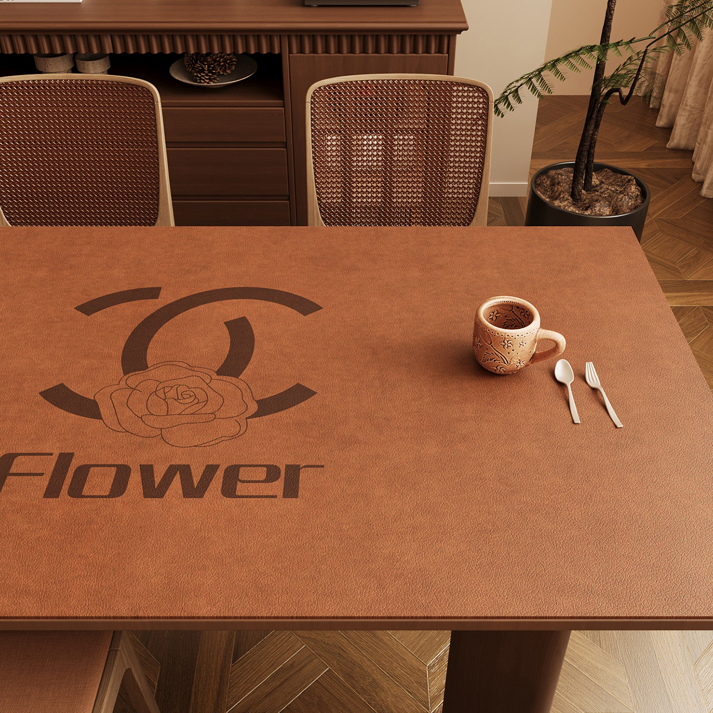 PVC仿皮革桌垫防水防油桌面保护垫防烫隔热轻奢高级感茶几餐桌布,淘宝优惠券,粉丝福利购,淘宝优惠卷