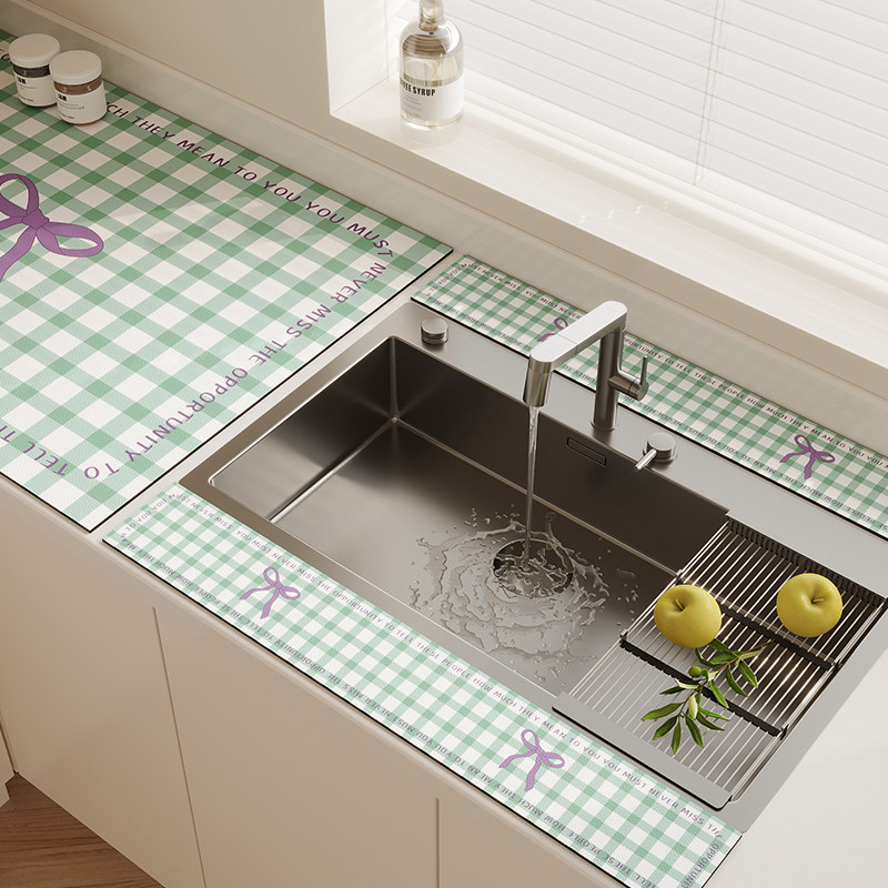 厨房水龙头软硅藻泥挡水条沥水垫台面垫卫生间洗手台防溅水吸水垫,淘宝优惠券,粉丝福利购,淘宝优惠卷