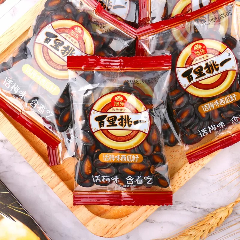 旭东百里挑一话梅味西瓜子500g黑瓜籽休闲零食品炒货坚果年货散装 - 图1