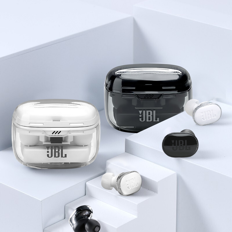 JBL TUNE BUDS 蓝牙耳机主动降噪琉璃豆运动防水透明耳塞官方正品 - 图1