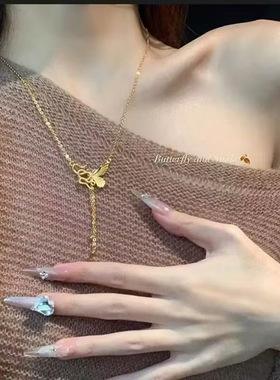 蛇与蝶流苏项链气质锁骨链礼物
