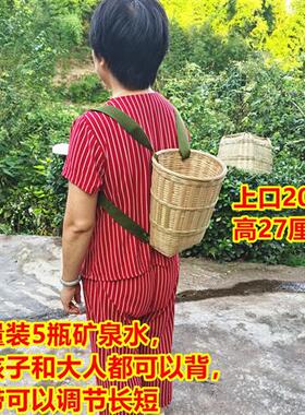 22款叶竹编背娄采篓神器的篮子农用采茶大竹篓斜挎采摘篮表演道i.